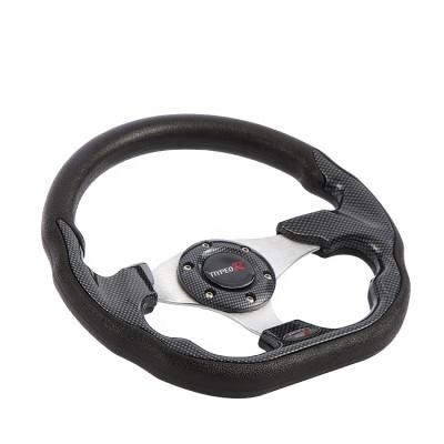 China Hot Sale Amazon Sports Car Modification 320mm Universal PU Steering Wheel Racing Game Competitive Steering Wheel for sale