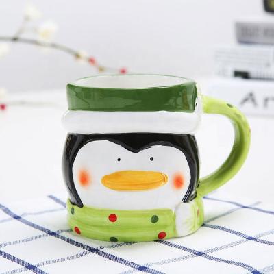 China Wholesale Viable Red Creative Christmas Coffee Mug Best Novelty Gift Holiday Ceramic Mug With Handle for sale