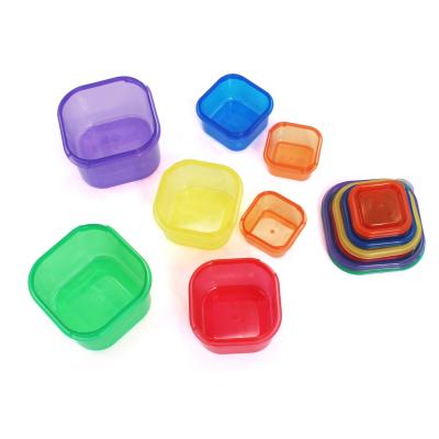 China Hot Sale Sustainable Plastic 7 Piece Square Healthy Diet Lunch Box for sale