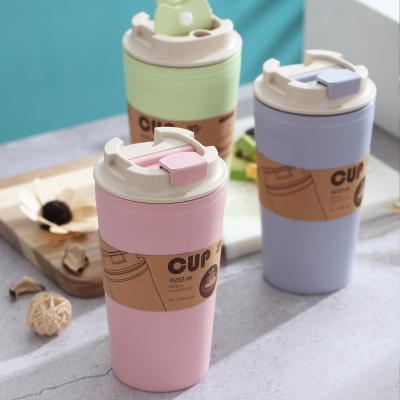 China BPA Free And Biodegradable Sustainable Plastic Water Bottle Bamboo Fiber Durable And Leak Proof Bamboo Cup Coffee Mug Fiber for sale