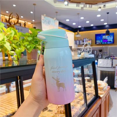 China PORTABLE Cute Straw Ins Water Bottle Thermos Cup Maternity Cute Portable Maternity Kids Drink Thermos Tea Bottle for sale