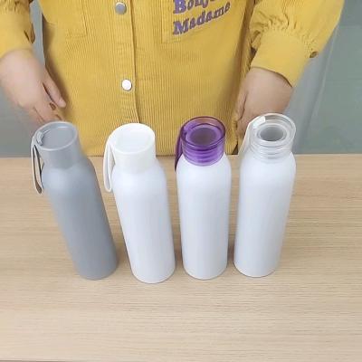 China Pure Viable Portable Promotional Aluminum Sport Water Bottle Bottle Rope Color Aluminum Water Bottle With Lid for sale