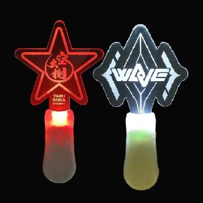 China Concert Custom logo shape acrylic led light flashing glow up concert party events sticks for sale