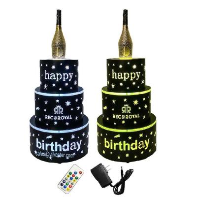 China Bar Glorifier Night Bar Club LED Birthday Cake Bottle Display Rechargeable Remote Control Presenter for sale