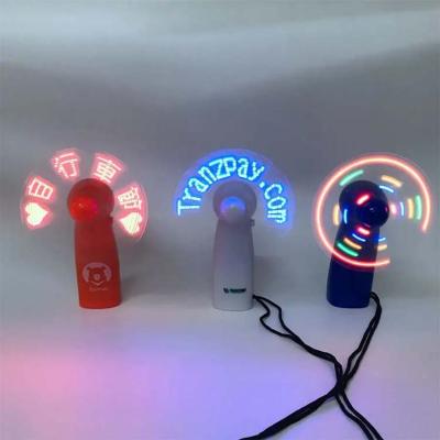 China USB Custom LED Programmable Mini Portable Programmable Message Advertising LED Display USB Handheld Electric Fan for sale