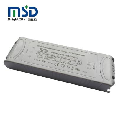 China High Reliability Triac 80W 12V 24V Constant Voltage Dimmable Switching Power Supply Led Strip Power Supply for sale