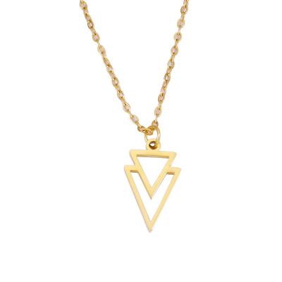 China Trendy Fashion Triangle Pendant Necklace Number Gold Plated Design Jewelry Necklaces Women Geometric America Gift for sale