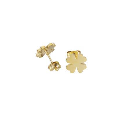 China TRENDY Four Leaf Clover Stud Earrings For Women Rose Gold Color Wedding Jewelry for sale