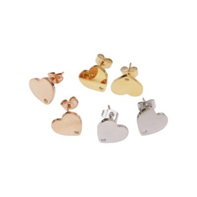 China FASHIONABLE Minimalist Hypoallergenic Cute 18k Stainless Steel Heart Stud Earrings For Women Waterproof Jewelry Christmas Gifts for sale