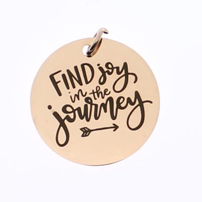 China Other Joy In The Journey Stainless Steel Charm 20pcs Wholesale Inspirational Travel Inspirational Present Discovery Gift for sale