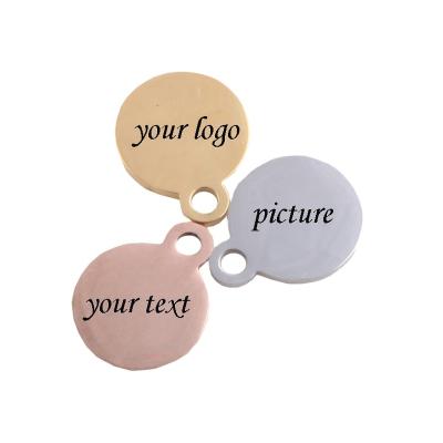 China Other 10/12mm Stainless Steel Round Mini Logo Charms Custom Laser Engraving Free Design for sale