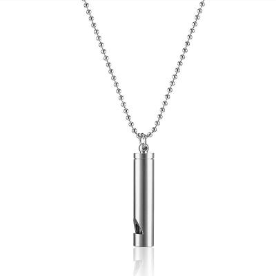 China Other Personalized Hiphop Stainless Steel Stable Meditation Breathing Anti Worry Whistling Necklace for sale