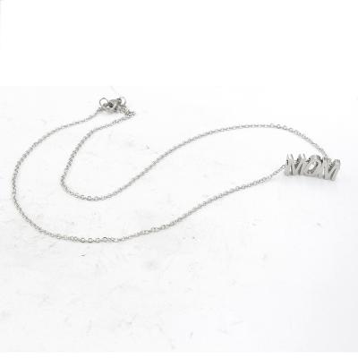 China Custom Other Names Fashion Stainless Steel Gold Plated Letter Mom Chain Necklace For Mom Gift Mothers Day for sale