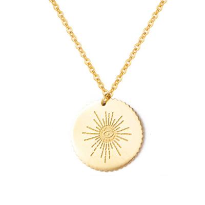 China CLASSIC Tasty Minimalist Disc Necklace CLASSIC Stainless Steel Jewelry Life Sunbeam Necklaces Shiny Stainless Steel Jewelry for sale