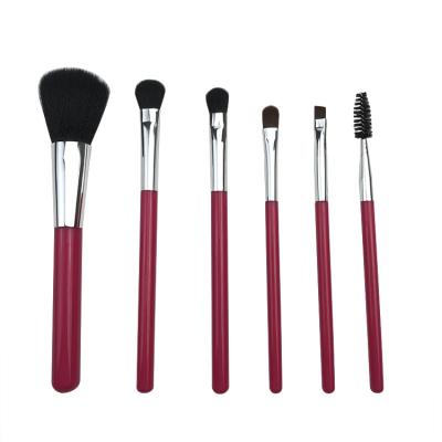 China Angular Blush Merrynice Custom 6pcs pink makeup brush set tools with logo for sale