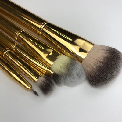 China Angular Blush Merrynice Custom 5pcs Professional golden yellow makeup brush set tools for sale