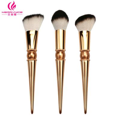 China Angular Blush 2023 new luxury golden premium synthetic hair makeup brushes set for sale