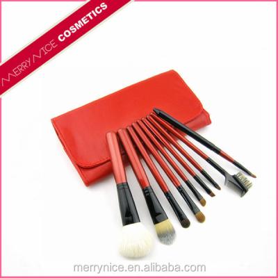 China Elegant Customized design factory price synthetic hair red cosmetic brushes for sale