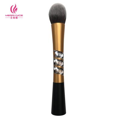 China Angular Blush Merrynice hot selling gloden silver carved single synthetic hair makeup brush for sale