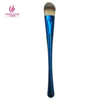 China Angular Blush Merrynice hot selling diamond blue aluminum single synthetic hair makeup brush for sale