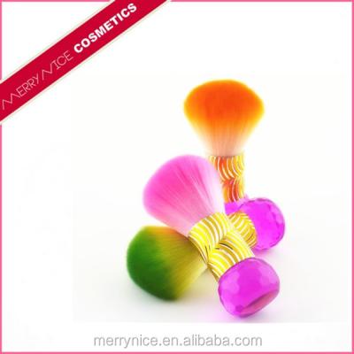 China Elegant Colorful hair plastic handle beauty ferrule round kabuki brush for sale