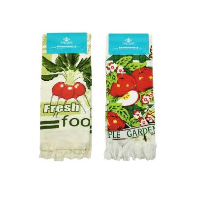 China Factory Directly Compressed Sublimation Plaid Customized Souvenir Cotton Tea Towel for sale