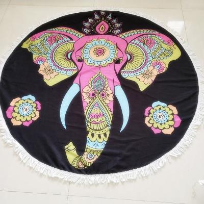 China QUICK DRY Microfiber Printed Round Custom Beach Towel Elephant Print Towel Beach Towel for sale