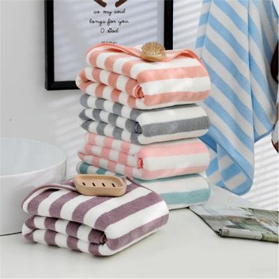 China Quickly Sustainable Super Dry Coral Fleece Towel Face Bath Towel for sale