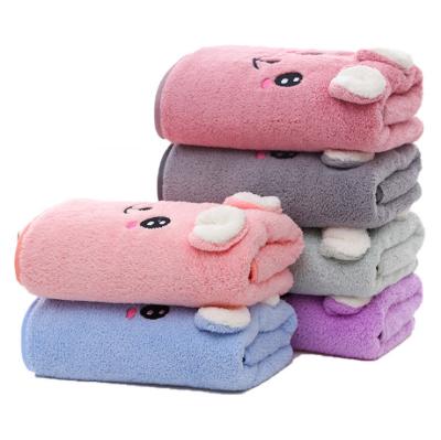 China Viable Coral Fleece Hand Towel Microfiber Hair Towel for sale