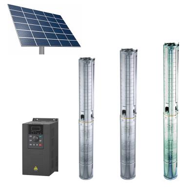 China Good deep submersible solar pump solar inverter irrigation 5 inch river operated with solar water pump for sale