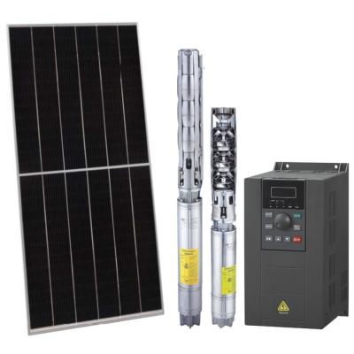 China Agricultural irrigation/Desert greening LK max water flow 200 m3/h solar water pump system 0.25kw-110kw solar submersible pump system for farm irrigation for sale