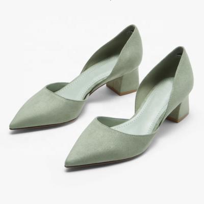 China Wholesale Anti-slippery Pointed Toe Low Heel Women Dress Dance Block Heel Shoes 2020 New Fetish Heels for sale