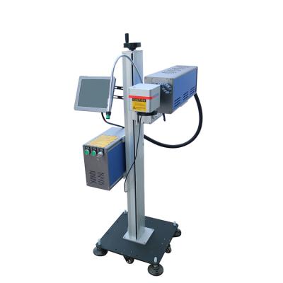 China Flying Marking Food Plastic Bag CO2 Laser Marking Deep Marking Machine For Date Inkjet Print for sale