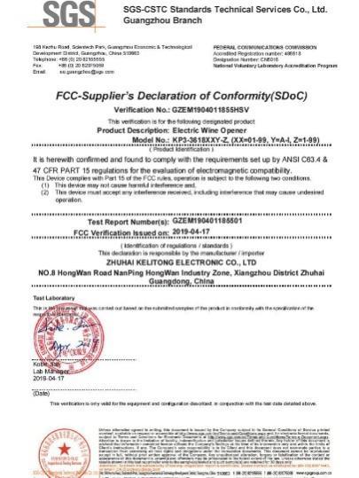 FCC - Zhuhai Kelitong Electronic Co., Ltd.