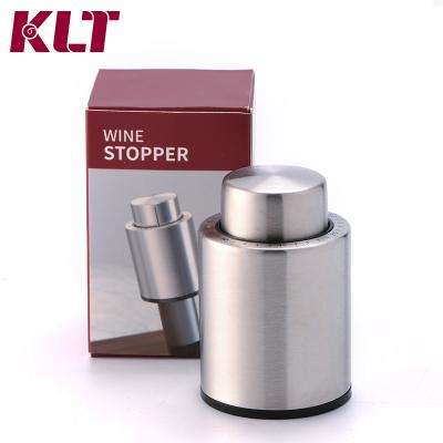 China Viable Silver Polished Stainless Steel Red Wine Closure Bottle Wine Vacuum Stopper for sale