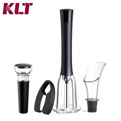 China Safety Design 4In1 Corkscrew Pump Air Pressure Wine Opener Set With Gift Box for sale