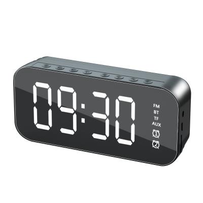 China Portable Clock Wireless Speakers Mirror Wireless Stereo Mini Blue2ooth Speaker for sale