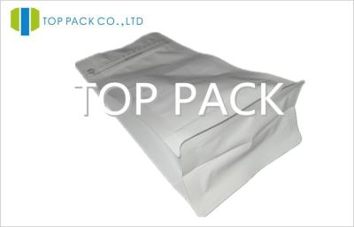 China White Matt Coffee Packaging Bags Standing Block Bottom Zipper for sale