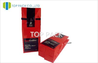 China Tin Tie Coffee Bean Packaging Bags Side Gusset Quad Seal Type With Valve for sale