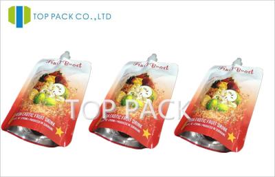 China Plastic Juice Stand Up Spout Pouch Gusset Bottom Customized Colorful Printing for sale