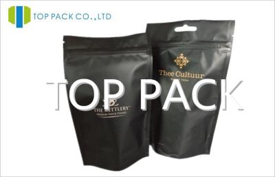 China Standing Coffee Beans Flat Bottom Bags With Handle Moisture Proof for sale