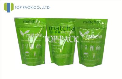 China Green Printed Foil Stand Up Tea Packaging Bags 50micron - 200micron for sale