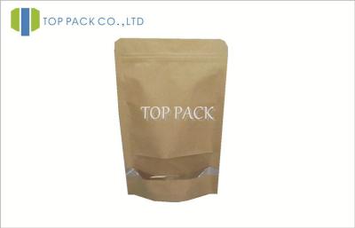 China Resealable Kraft Paper Bags With Rectangle Window Customized for sale