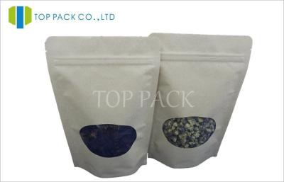 China Ziplock Kraft Paper Zipper Snack Bags For Food / Printed Packaging Bags for sale