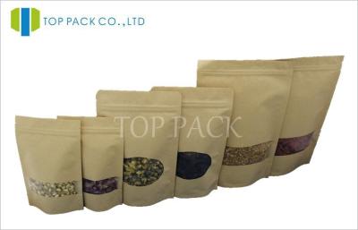 China Seeds Kraft Paper Stand Up Pouch 160micron , Kraft Paper / Pet / Pe 3 Layers for sale