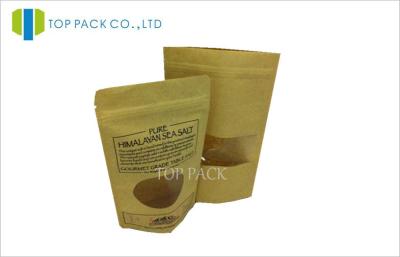 China Plastic Lined stand up resealable pouches , Kraft Paper gusseted foil bags for sale