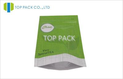 China Green Tea Ziplock Stand Up Resealable Pouches High Gass Barrier / zip lock pouch for sale