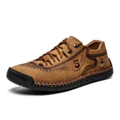 China Autumn new flat extra large size men's shoes Hand-stitched British large size casual shoes men's formal leather business shoes for sale