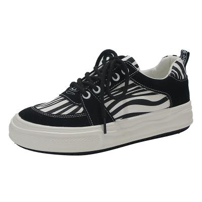 China Anti-slippery Black Thick-soled Female Net Red Dissolution Korean Version Of Canvas Shoes CIA Shoes All-match Student Board Striped Shoes for sale