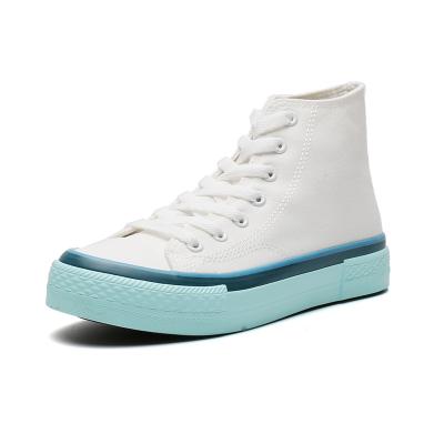 China 2021 New Ice Cream Blue Anti-slippery Women's Canvas Sneakers High Top Shoes Trend for sale